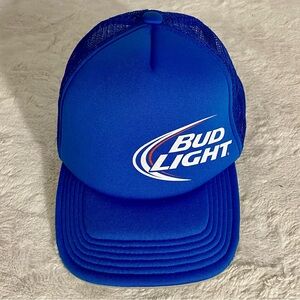 Bud Light Lightweight Mesh SnapBack Trucker Hat Cap Blue